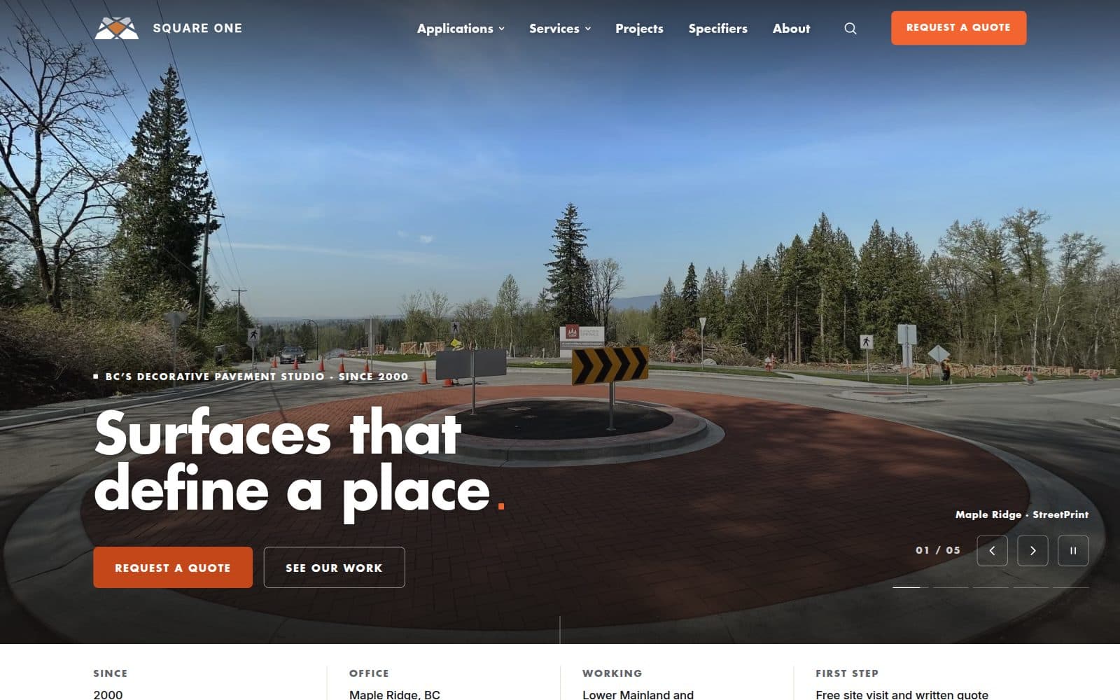 squareonepaving.com home page